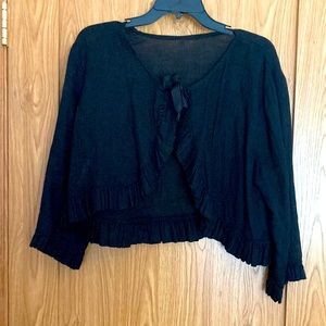 Boutique black linen short  jacket